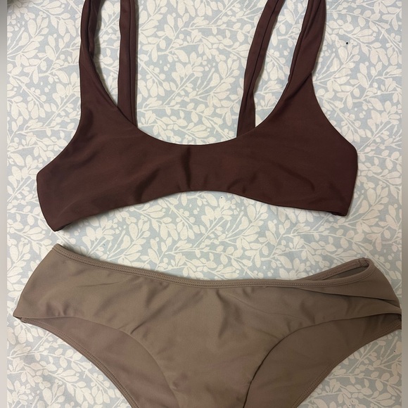 Benoa Swim Chocolate and Taupe Bikini Set - Picture 1 of 5